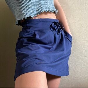 Navy Skort 16” 3 full sized pockets, Drawcord waist, mesh shorts, TitleNine